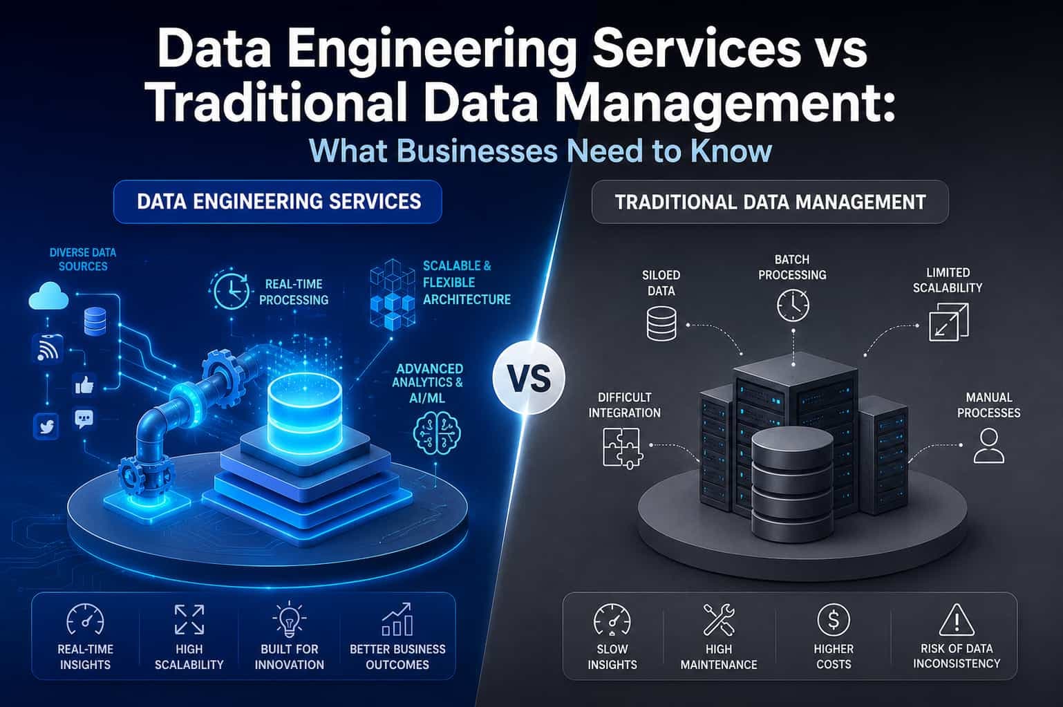 Data Engineering Services vs Traditional Data Management: What Businesses Need to Know